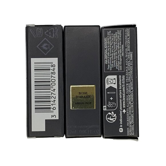 ARMANI 3PC PRIVE ROSE D'ARABIE EDP Dabber Vial Sample 0.06oz/2ml Ea Unisex - Picture 3 of 3